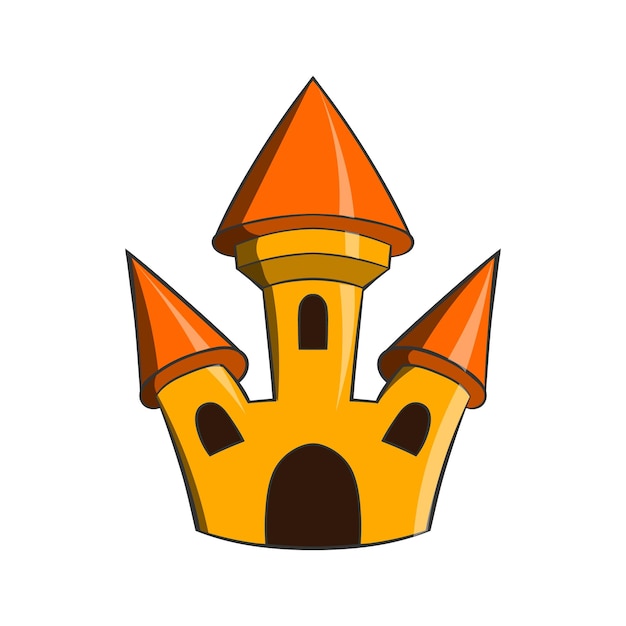 Castle icon in cartoon style on a white background