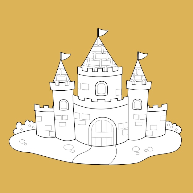 Castle kingdom digital stamp for creative design