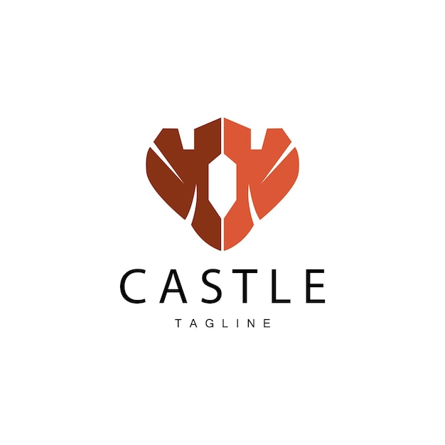 Castle Logo Elegant Luxury Simple Design Royal Castle Vector Shield Templet Illustration Icon