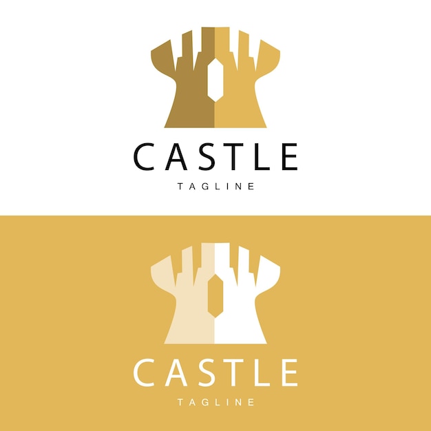 Castle Logo Elegant Luxury Simple Design Royal Castle Vector Shield Templet Illustration Icon