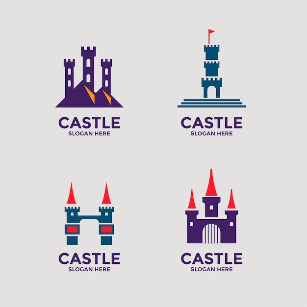 Castle logo or emblem set