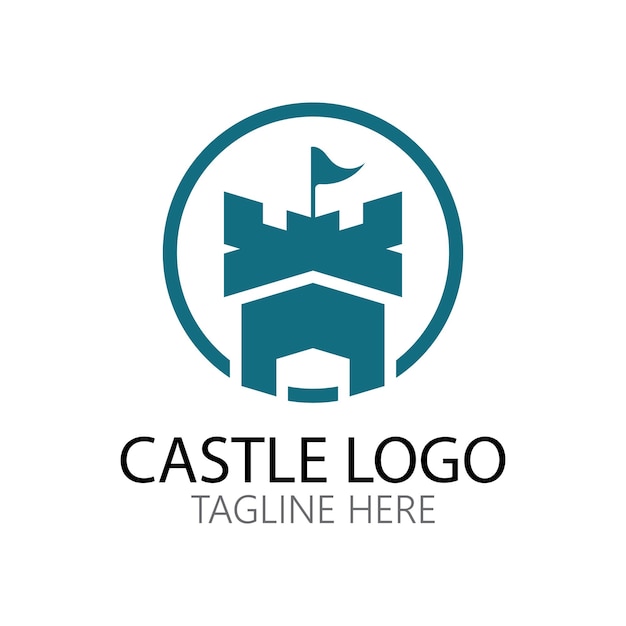 Castle Logo symbol vector illustration design template