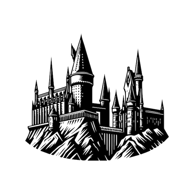 A castle Vector Illustration Silhouette