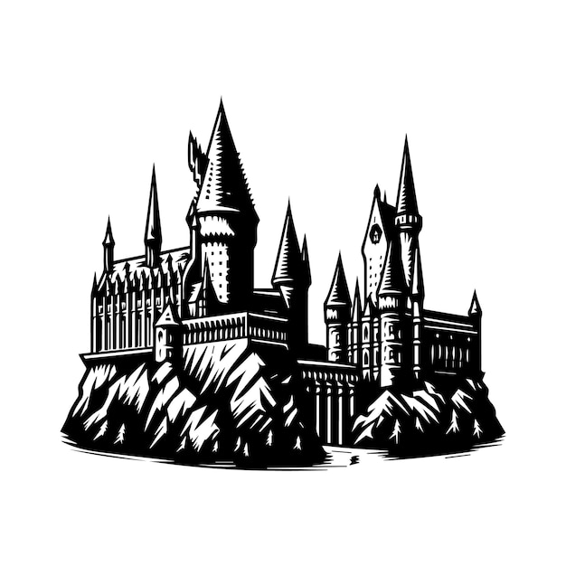 A castle Vector Illustration Silhouette