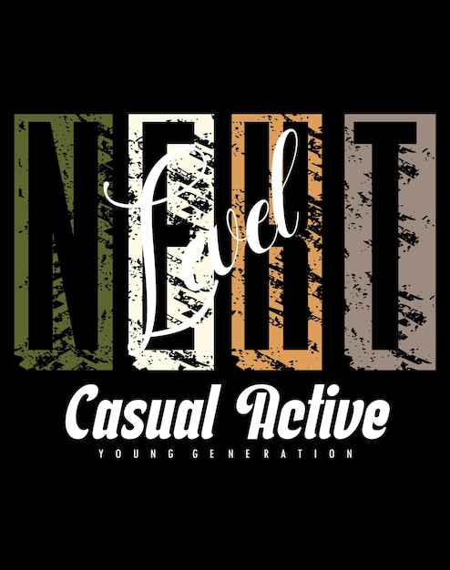 Casual Active typography for t shirt design premium vector