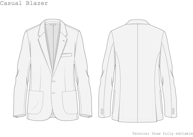 Casual Blazer Technical Hand Draw