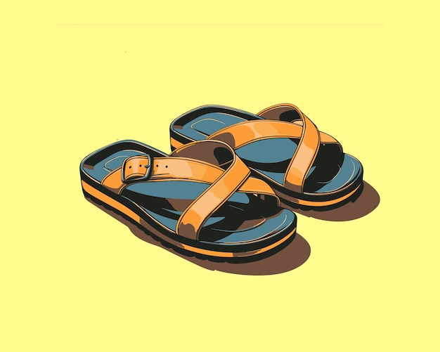 Casual flipflops with a simple concept plain background good for design inspiration websites