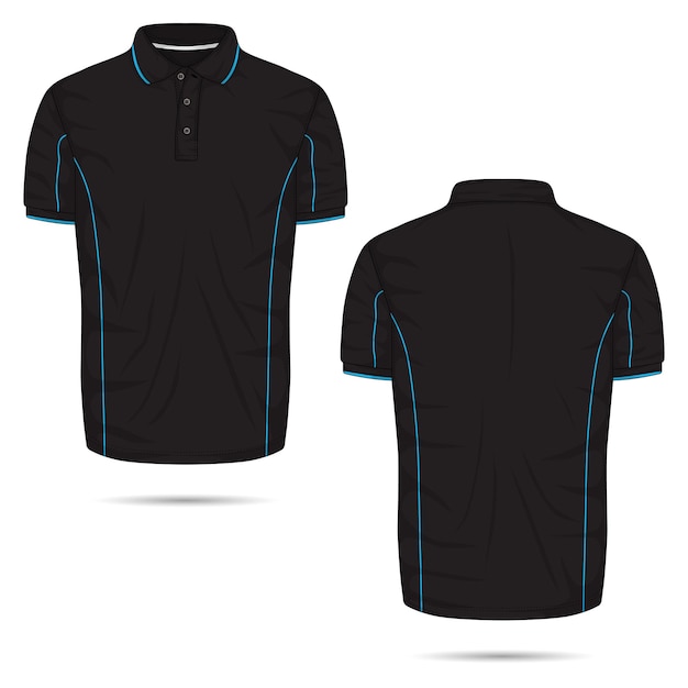 Casual polo shirt mockup front and back view