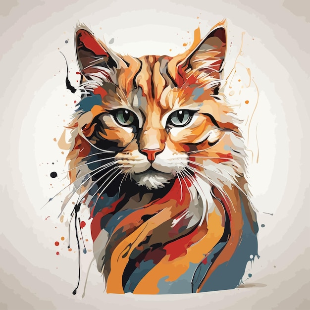 cat abstract painting