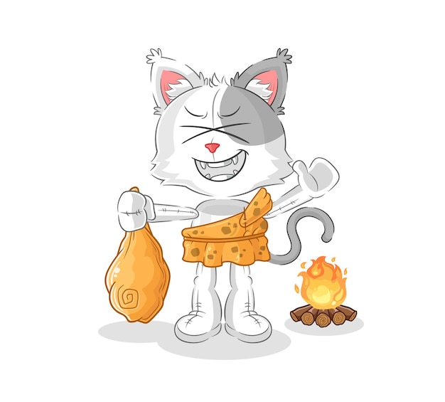 Cat ancient cartoon cartoon mascot vector