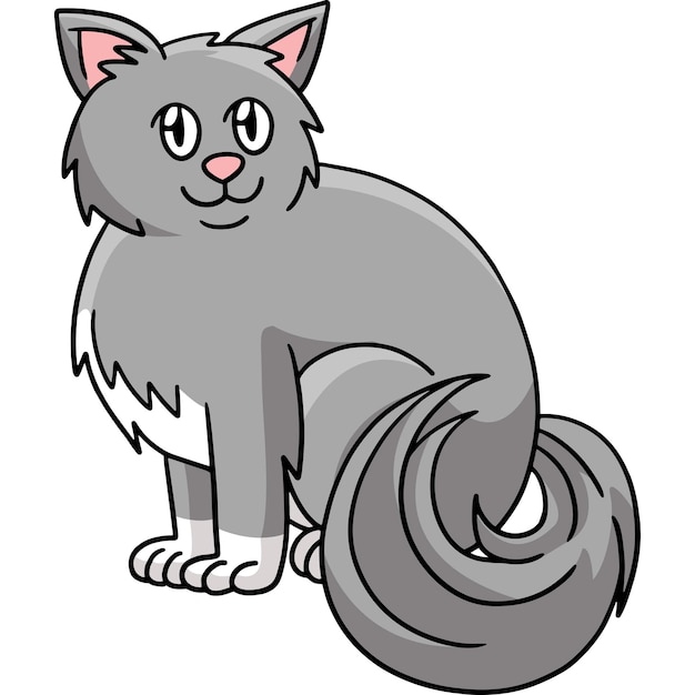 Cat Animal Cartoon Colored Clipart Illustration