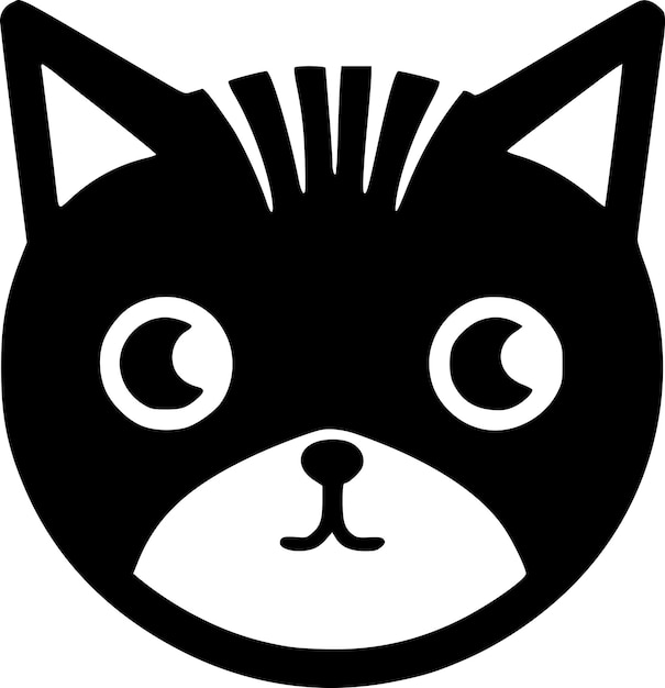 Cat Black and White Vector illustration