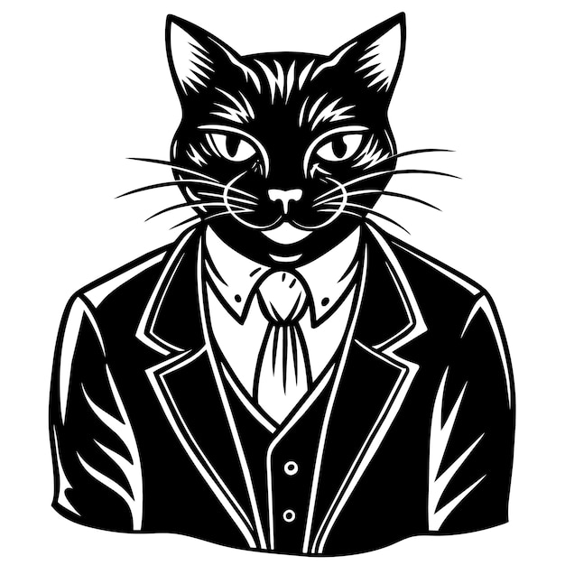 A cat in Business suit cat businessman illustration eps 10