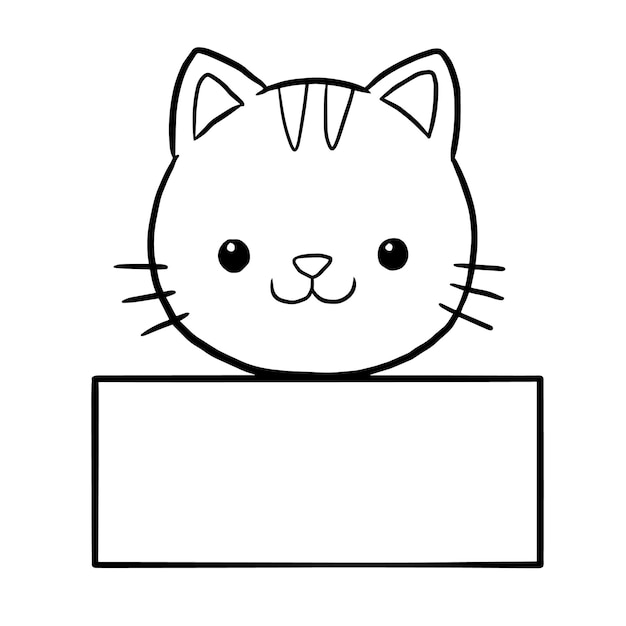 Cat cartoon animal cute kawaii doodle coloring page drawing