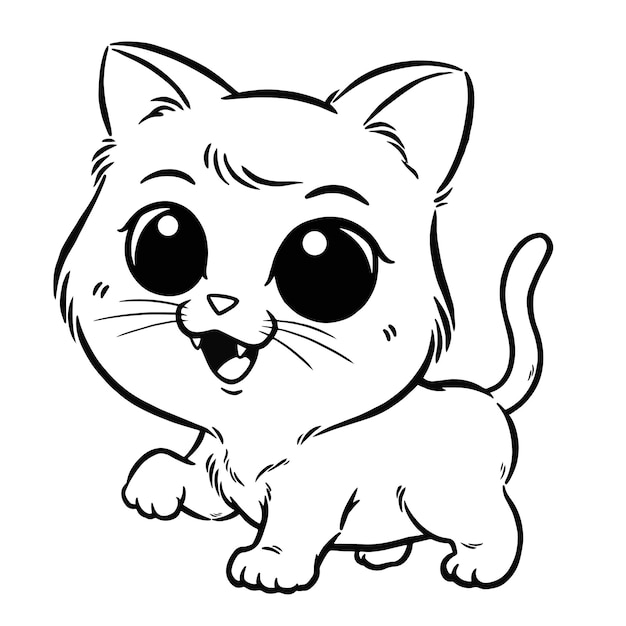 Cat cartoon - Coloring book