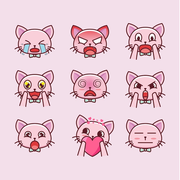 Cat cartoon Expressions