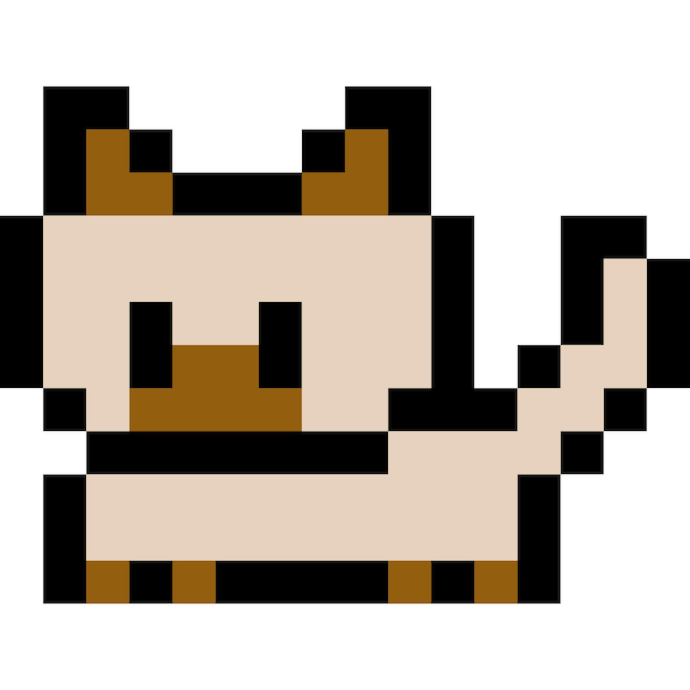 cat cartoon icon in pixel style