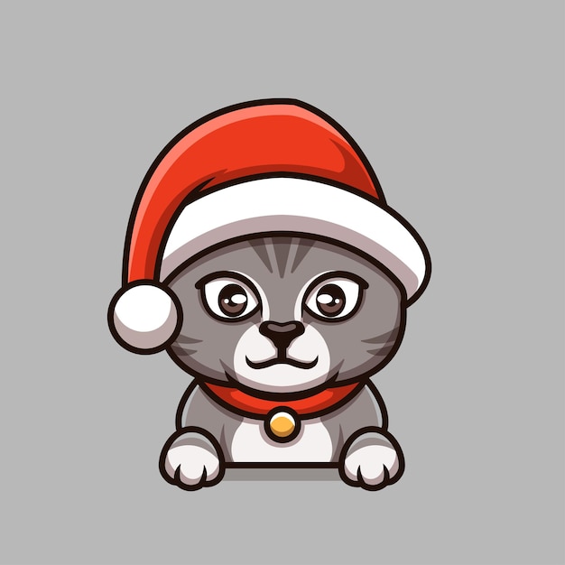 Cat Christmas Creative Cartoon Character Mascot Logo