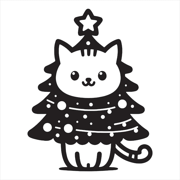 Cat Christmas Tree SVG