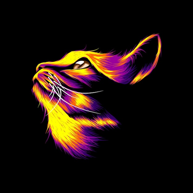 Cat colorful vector illustration abstract design