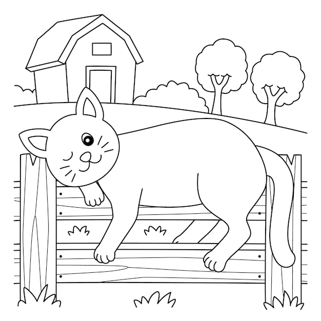 Cat Coloring Page for Kids