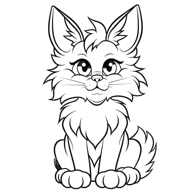 A cat colouring book for kids vector illustration