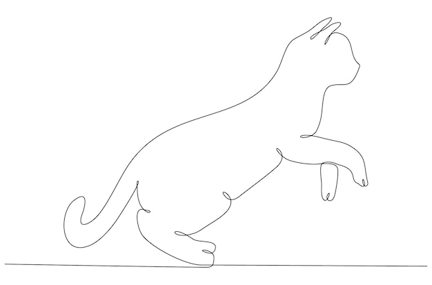 cat continuous line drawing