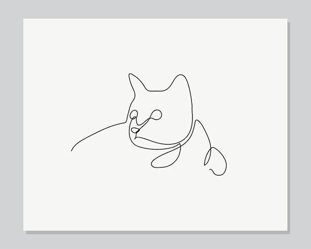 Cat continuous one line illustration