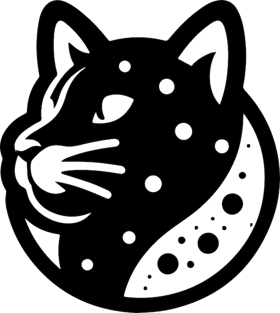 Cat Cookie black cat silhouette with vector illustration