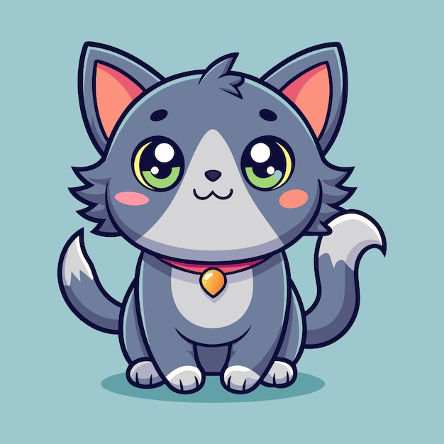 cat cryptid cute kawaii vector art illustration