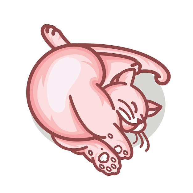 Cat cute fun sleep character illustration