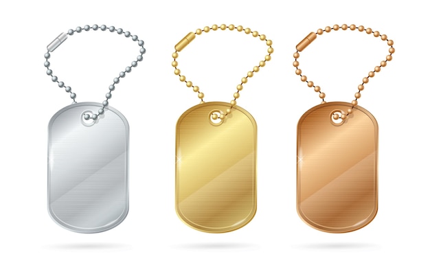 Cat Dog Animal Tags or Medallion of Different Metal.