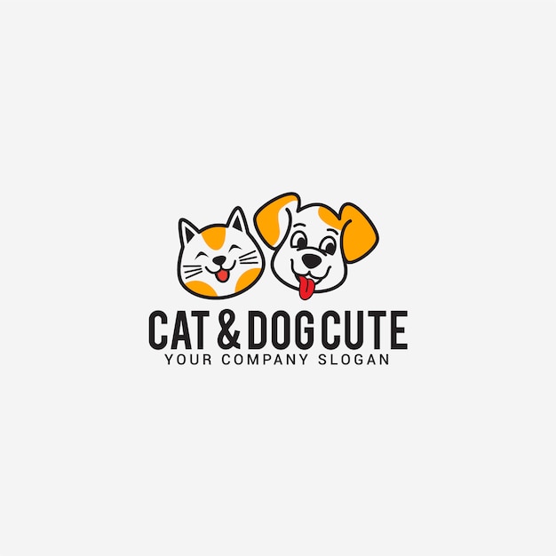 cat dog cute logo