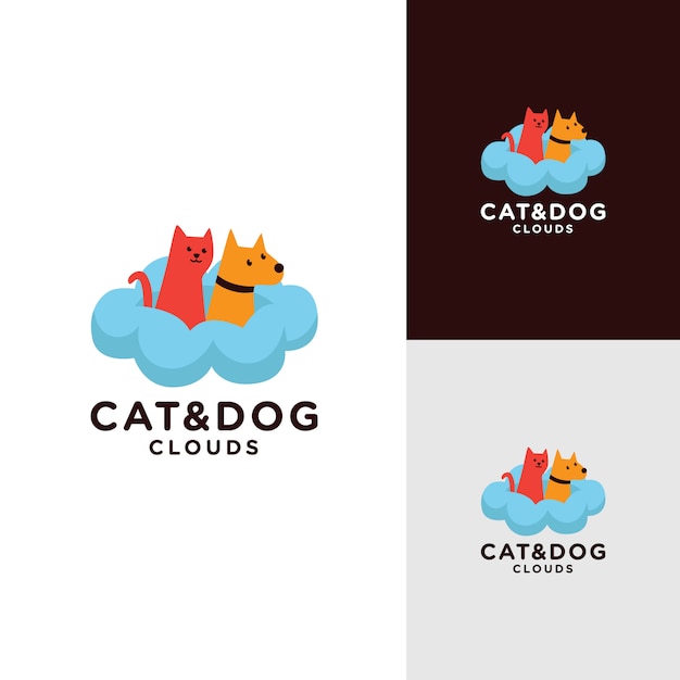 Cat and dog logo design 