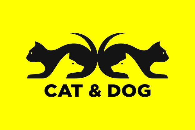 Cat and Dog logo template