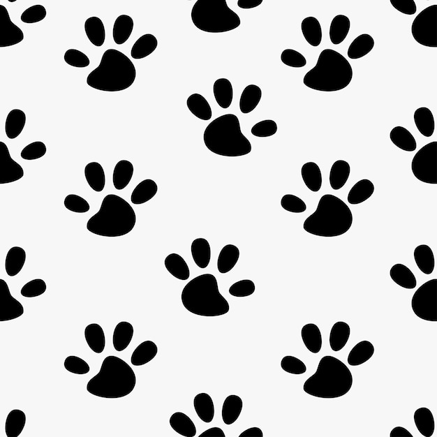 cat and dog paw seamless pattern. paw seamless pattern. animal background