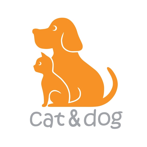 Cat and Dog Pet Logo Template Illustration Vector Creative Design