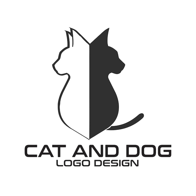 Cat And Dog Vector Logo Design