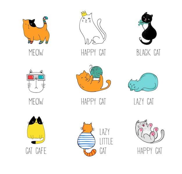 Cat doodles collection