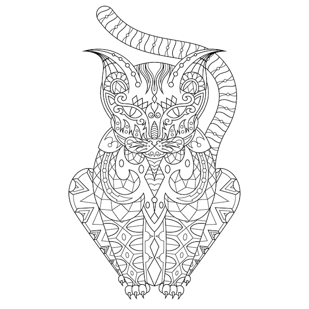 Cat Drawn coloring page