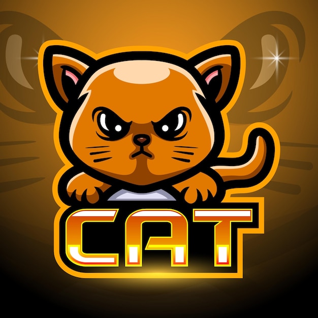 Cat esport logo mascot design