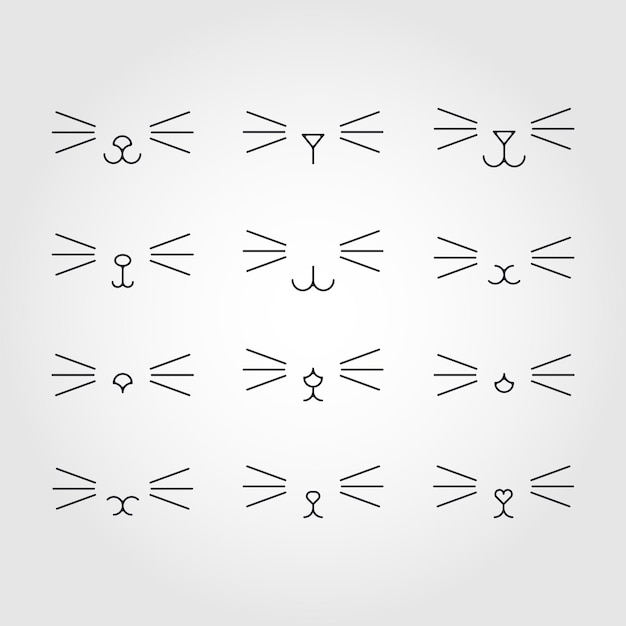 Vector cat expression. cat face. simple design. black and white. vector illustration.