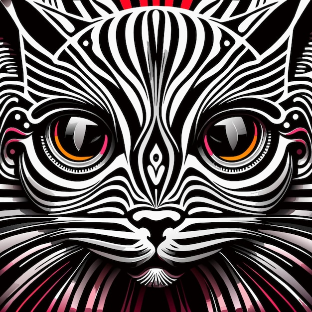 cat eyes lsd vector illustration