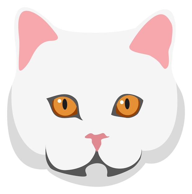 Cat face icon White kitten profile avatar