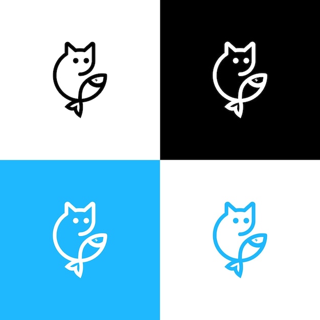 cat and fish logo