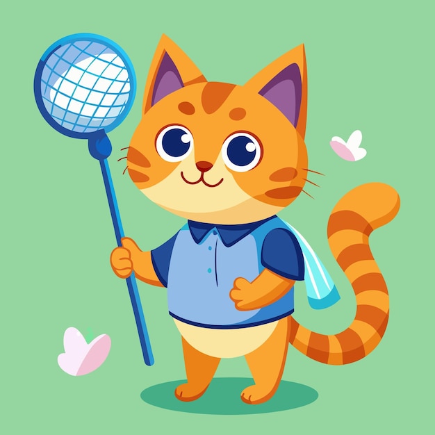 Cat flat illustration vector