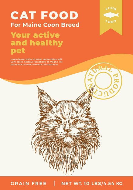 Vector cat food label template abstract vector packaging design layout modern typography banner 