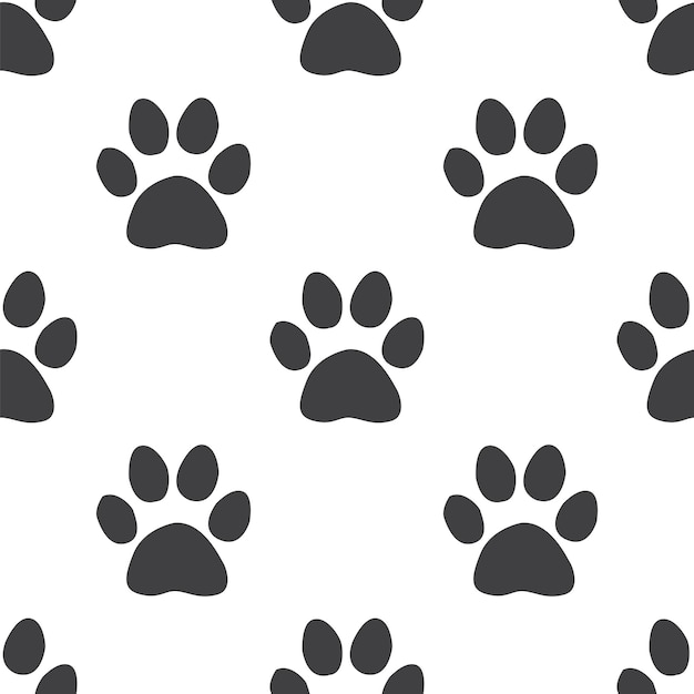 Cat footprint, vector seamless pattern, Editable can be used for web page backgrounds, pattern fills