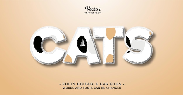 cat fur text effect editable eps cc words and fonts can be changed