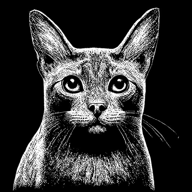 cat god vector illustration engraving